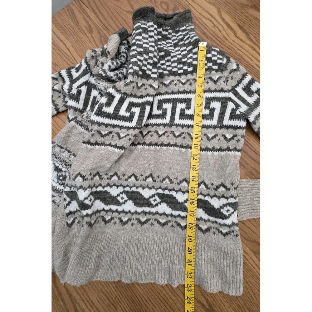 Vtg Abercrombie Fitch Artsy Tribal Knit Open Cardigan Jacket XS/S Boho Lagenlook - Picture 12 of 16